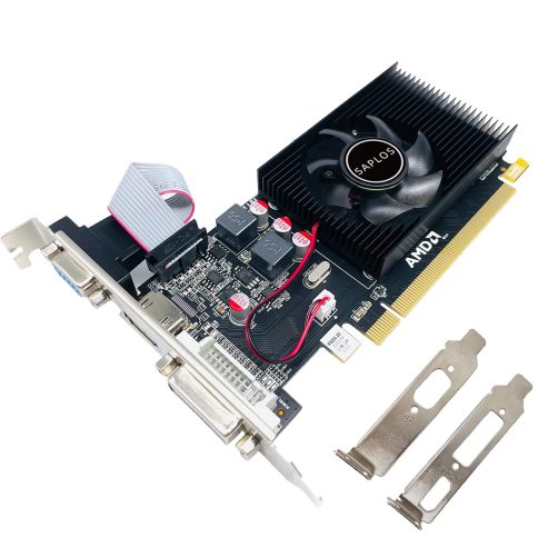 AMD Radeon R7 240 Graphics Card, 2GB, 64 Bits, GDDR3, VGA, DVI, HDMI, Computer GPU, PCI-Express X16, 780MHz Core Frequency Video Card for PC, Low Profile